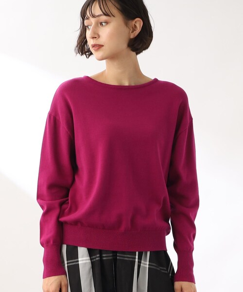 THE SHOP TK （ザ ショップ ティーケー ）の「◆【前後2way/オーガニックコットン】ベーシックニット（ニット/セーター・レディース・ブラック/イエロー/ブルー/ライトベージュ/ホワイト系その他3/ピンク系・11/12/13）」の9枚目の写真