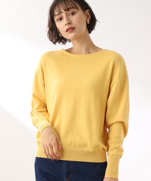 THE SHOP TK （ザ ショップ ティーケー ）の「◆【前後2way/オーガニックコットン】ベーシックニット（ニット/セーター・レディース・ブラック/イエロー/ブルー/ライトベージュ/ホワイト系その他3/ピンク系・11/12/13）」の8枚目の写真