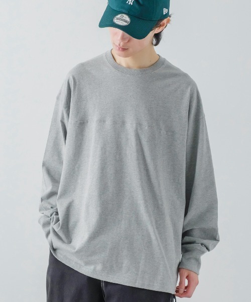 improves(インプローブス)の「USコットン フットボール ロンT(Tシャツ/カットソー・メンズ・ダークグリーン/オフホワイト/チャコール/ピンク/杢グレー/ブラック/ブルー/ネイビー/ブラウン/ベージュ・LARGE/MEDIUM/X-LARGE)」の3枚目の写真