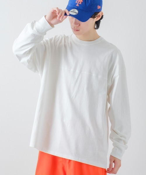 improves(インプローブス)の「USコットン フットボール ロンT(Tシャツ/カットソー・メンズ・ダークグリーン/オフホワイト/チャコール/ピンク/杢グレー/ブラック/ブルー/ネイビー/ブラウン/ベージュ・LARGE/MEDIUM/X-LARGE)」の2枚目の写真