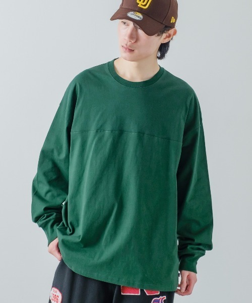 improves(インプローブス)の「USコットン フットボール ロンT(Tシャツ/カットソー・メンズ・ダークグリーン/オフホワイト/チャコール/ピンク/杢グレー/ブラック/ブルー/ネイビー/ブラウン/ベージュ・LARGE/MEDIUM/X-LARGE)」の7枚目の写真