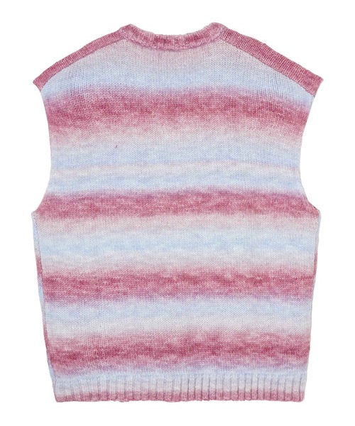 X-girl（エックスガール）の「GRADATION KNIT VEST（ベスト・レディース・バーガンディー/グレー/イエロー・ONE SIZE）」の10枚目の写真