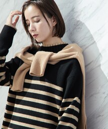 INDIVI | 【otonaMUSE 12月号掲載/佐田真由美さん着用】雑誌コラボ ウールカシミヤ ハイネックニット(ニット/セーター)