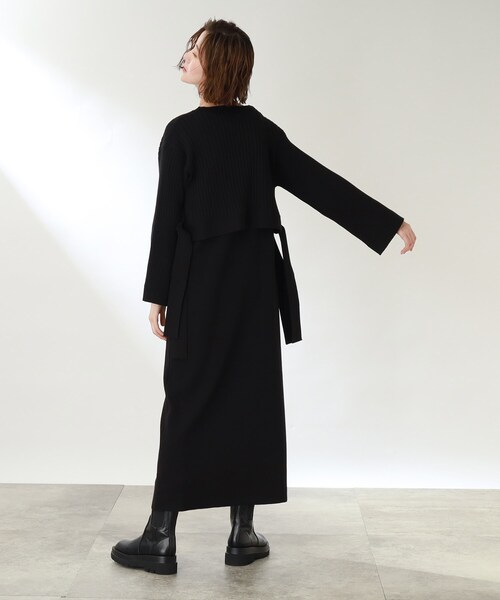 THE SHOP TK （ザ ショップ ティーケー ）の「◆【洗える/2点セット】リブニットワンピース（ワンピース・レディース・ブラック/ライトベージュ/ダークグリーン・13/12）」の21枚目の写真