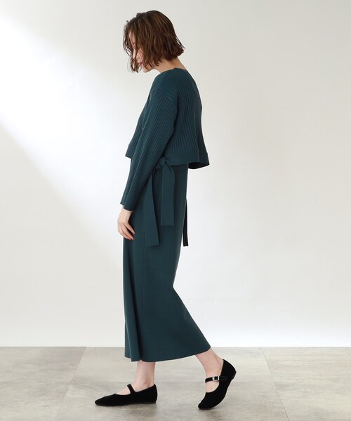 THE SHOP TK （ザ ショップ ティーケー ）の「◆【洗える/2点セット】リブニットワンピース（ワンピース・レディース・ブラック/ライトベージュ/ダークグリーン・13/12）」の14枚目の写真