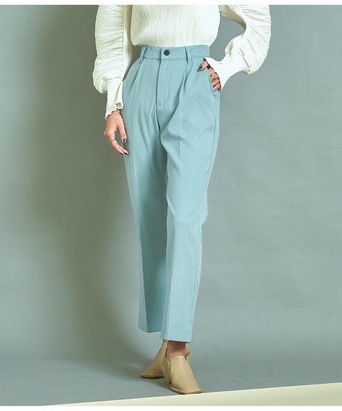 Settimissimo（セッティミッシモ）の「起毛ツイルインサイドスリットパンツ（その他パンツ・レディース・パープル/ブルー・FREE）」の2枚目の写真