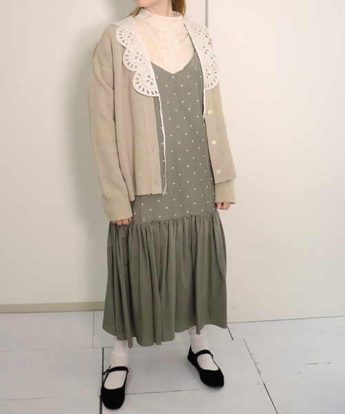 haupia ハウピア　　爽やか魚刺繍ピンタックスカート コットンパッチワークワンピース（fu_dueka::）の商品詳細