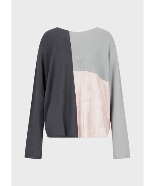 EMPORIO ARMANI（エンポリオアルマーニ）の「【エンポリオ アルマーニ】セーター カシミア混紡製 インターシャパッチワーク（ニット/セーター・レディース・グレー・SMALL/X-SMALL/MEDIUM）」の6枚目の写真