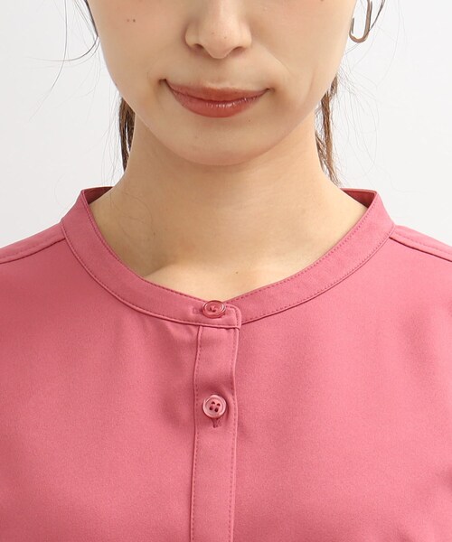 SHOO・LA・RUE（シューラルー）の「◆バンドカラー前開きシャツ（シャツ/ブラウス・レディース・ホワイト系/ピンク系/サンドベージュ・00）」の7枚目の写真