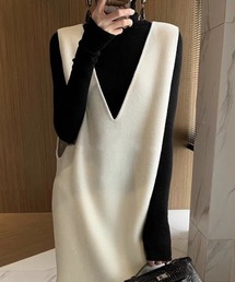 深Vロングワンピース