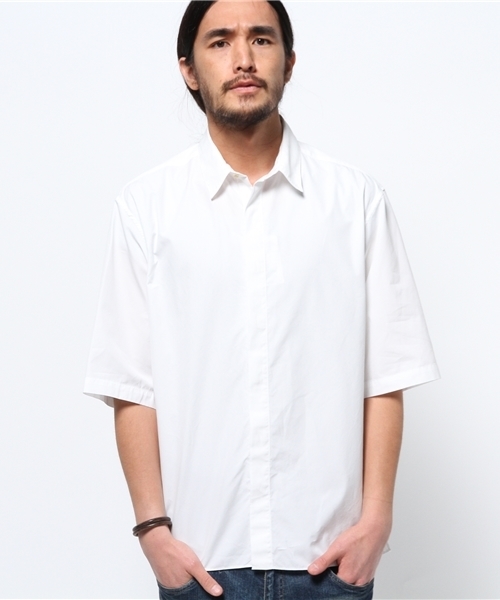 EDIFICE（エディフィス）の「◇120/2 タイプライター レギュラーヒヨクハンソデシャツ（シャツ/ブラウス・メンズ・ブラック/ホワイト・46/44/48）」の3枚目の写真