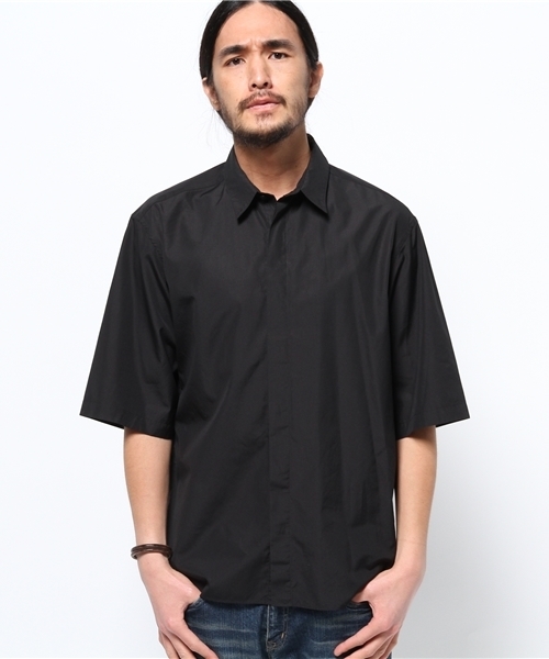 EDIFICE（エディフィス）の「◇120/2 タイプライター レギュラーヒヨクハンソデシャツ（シャツ/ブラウス・メンズ・ブラック/ホワイト・46/44/48）」の4枚目の写真