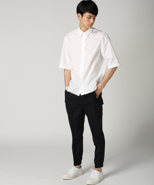 EDIFICE（エディフィス）の「◇120/2 タイプライター レギュラーヒヨクハンソデシャツ（シャツ/ブラウス・メンズ・ブラック/ホワイト・46/44/48）」の6枚目の写真