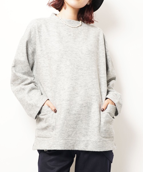 ORCIVAL（オーシバル）の「WOOL JERSEY MOCK NECK（その他トップス・レディース・グレー系その他/ネイビー・1）」の2枚目の写真