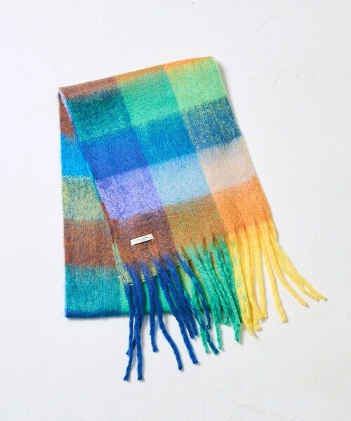 FREAK'S STORE（フリークスストア）の「【WEB限定】チェックボリュームマフラー（マフラー・レディース・ピンク/オレンジ/ブラック/ブルー・ONE SIZE）」の3枚目の写真