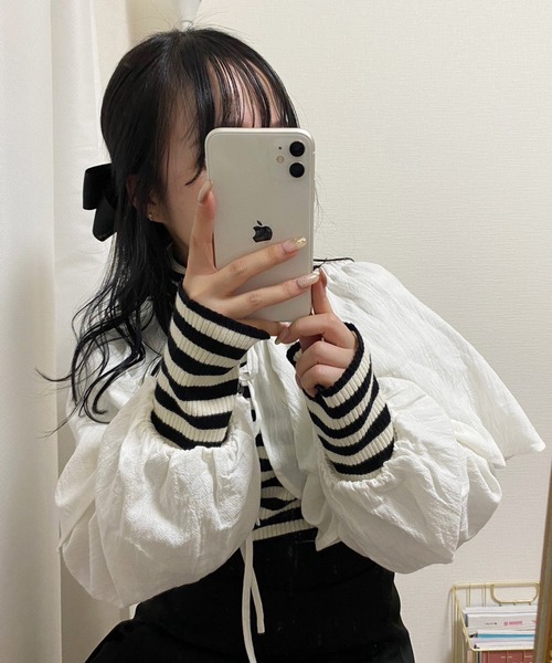 one after another NICE CLAUP(ワンアフターアナザーナイスクラップ)の「サテンリボンバレッタ(バレッタ/ヘアクリップ・レディース・ブラック/オフホワイト・FREE)」の11枚目の写真