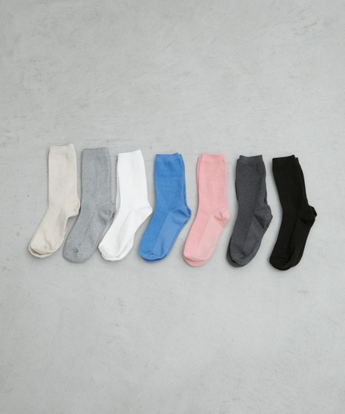 Aunt Marie's（アントマリーズ）の「シンプルリブソックス / カラーソックス（ソックス/靴下・レディース・ダークグレー/マスタード/ブルー/ホワイト/ブラック/ベージュ/ライトグレー/ライトグリーン/ピンク/イエロー・FREE）」の11枚目の写真