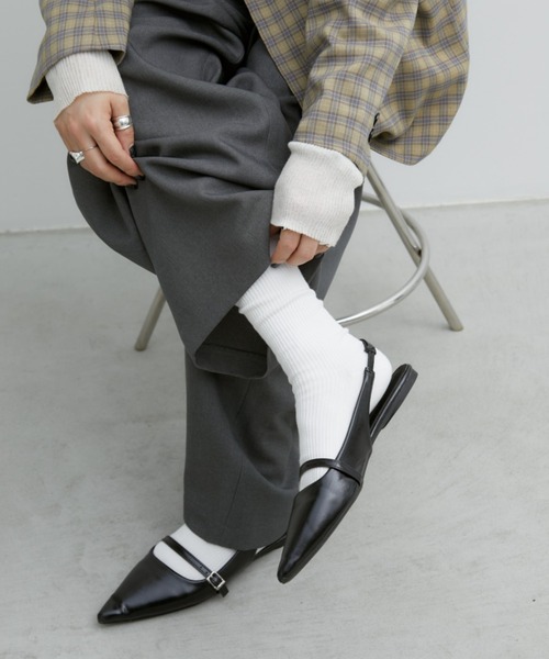 Aunt Marie's（アントマリーズ）の「シンプルリブソックス / カラーソックス（ソックス/靴下・レディース・ダークグレー/マスタード/ブルー/ホワイト/ブラック/ベージュ/ライトグレー/ライトグリーン/ピンク/イエロー・FREE）」の12枚目の写真