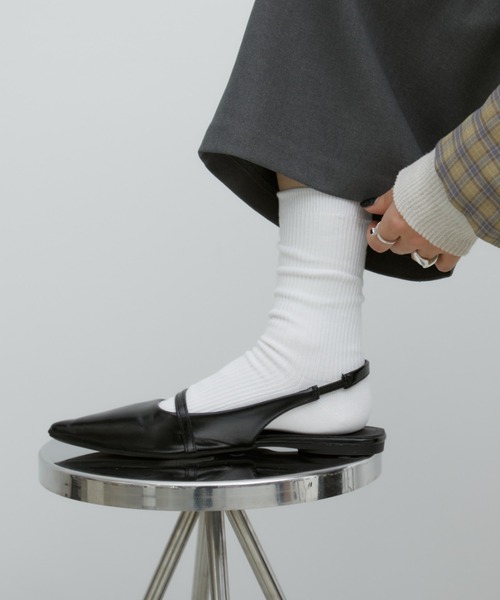 Aunt Marie's（アントマリーズ）の「シンプルリブソックス / カラーソックス（ソックス/靴下・レディース・ダークグレー/マスタード/ブルー/ホワイト/ブラック/ベージュ/ライトグレー/ライトグリーン/ピンク/イエロー・FREE）」の16枚目の写真