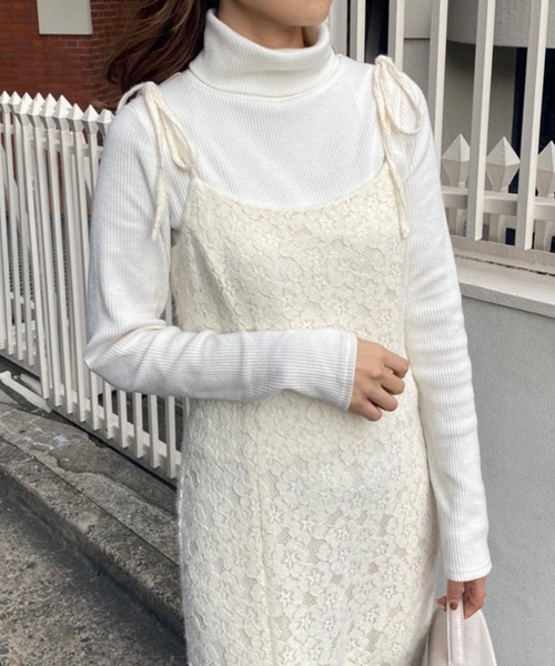 one after another NICE CLAUP(ワンアフターアナザーナイスクラップ)の「【着丈の調節可能】 肩リボンマーメイドキャミワンピース(ワンピース・レディース・ブラック系その他/アイボリー/ベージュ系その他/ブラック・FREE)」の15枚目の写真