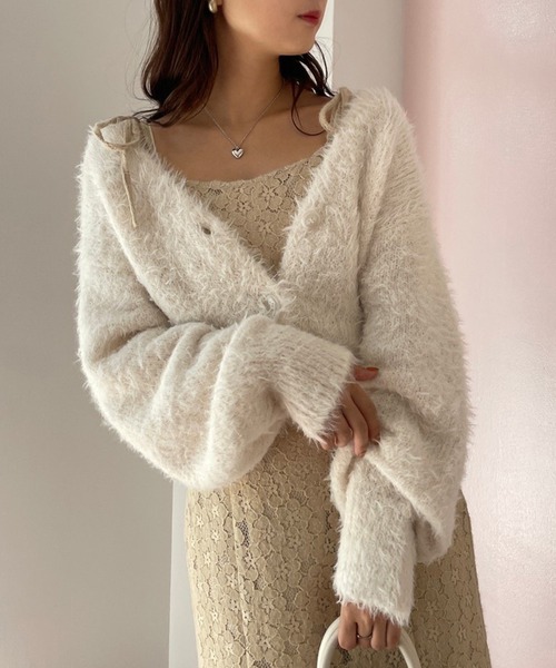 one after another NICE CLAUP(ワンアフターアナザーナイスクラップ)の「【着丈の調節可能】 肩リボンマーメイドキャミワンピース(ワンピース・レディース・ブラック系その他/アイボリー/ベージュ系その他/ブラック・FREE)」の9枚目の写真