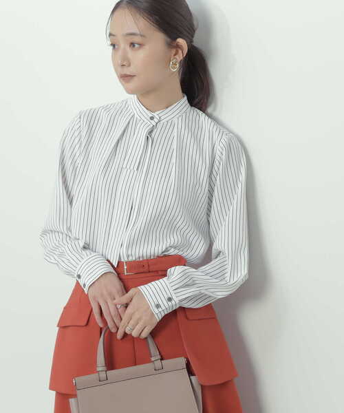 N.（N. Natural Beauty Basic）（エヌエヌナチュラルビューティーベーシック）の「◆ストライプリボンタイブラウス（シャツ/ブラウス・レディース・ホワイト系その他/ブルー系その他・MEDIUM）」の15枚目の写真