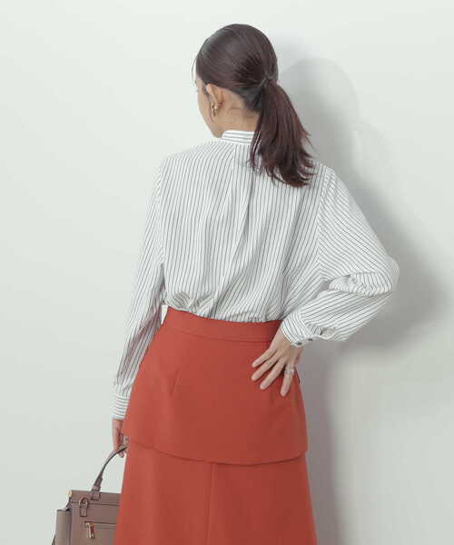 N.（N. Natural Beauty Basic）（エヌエヌナチュラルビューティーベーシック）の「◆ストライプリボンタイブラウス（シャツ/ブラウス・レディース・ホワイト系その他/ブルー系その他・MEDIUM）」の17枚目の写真