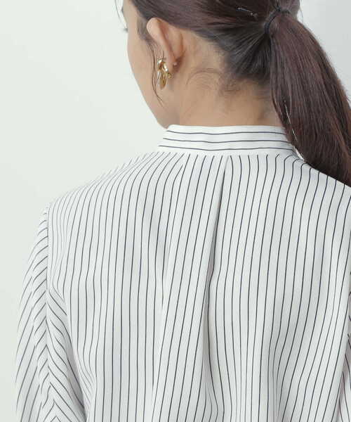 N.（N. Natural Beauty Basic）（エヌエヌナチュラルビューティーベーシック）の「◆ストライプリボンタイブラウス（シャツ/ブラウス・レディース・ホワイト系その他/ブルー系その他・MEDIUM）」の19枚目の写真