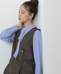 N.（N. Natural Beauty Basic） | ◆ストライプリボンタイブラウス(シャツ/ブラウス)