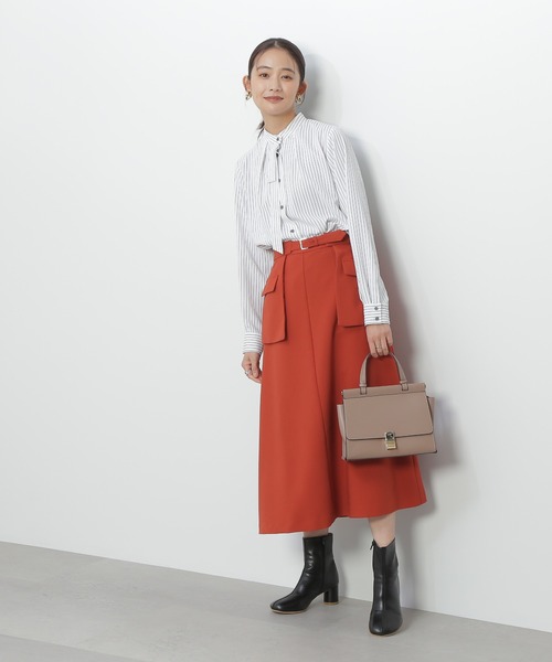 N.（N. Natural Beauty Basic）（エヌエヌナチュラルビューティーベーシック）の「◆ストライプリボンタイブラウス（シャツ/ブラウス・レディース・ホワイト系その他/ブルー系その他・MEDIUM）」の3枚目の写真