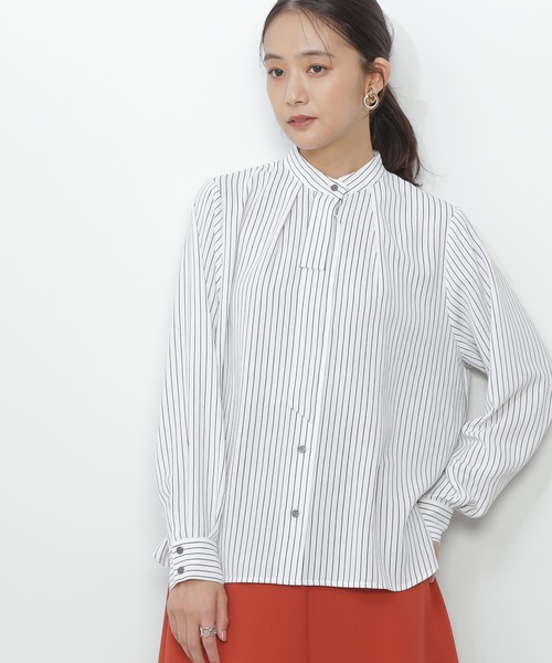 N.（N. Natural Beauty Basic）（エヌエヌナチュラルビューティーベーシック）の「◆ストライプリボンタイブラウス（シャツ/ブラウス・レディース・ホワイト系その他/ブルー系その他・MEDIUM）」の5枚目の写真