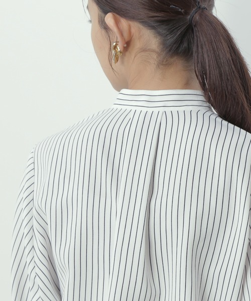 N.（N. Natural Beauty Basic）（エヌエヌナチュラルビューティーベーシック）の「◆ストライプリボンタイブラウス（シャツ/ブラウス・レディース・ホワイト系その他/ブルー系その他・MEDIUM）」の11枚目の写真