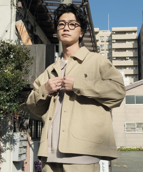 U.S. POLO ASSN.（ユーエスポロアッスン）の「U.S. POLO ASSN. / ユーエスポロアッスン 別注 コラボ  コットン ワーク カバーオール（カバーオール・メンズ・ブラック/チャコールグレー/ベージュ/カーキ・LARGE/MEDIUM）」の3枚目の写真