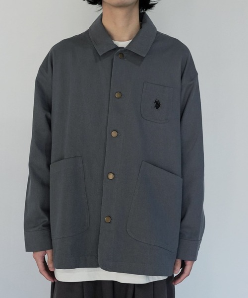 U.S. POLO ASSN.（ユーエスポロアッスン）の「U.S. POLO ASSN. / ユーエスポロアッスン 別注 コラボ  コットン ワーク カバーオール（カバーオール・メンズ・ブラック/チャコールグレー/ベージュ/カーキ・LARGE/MEDIUM）」の15枚目の写真