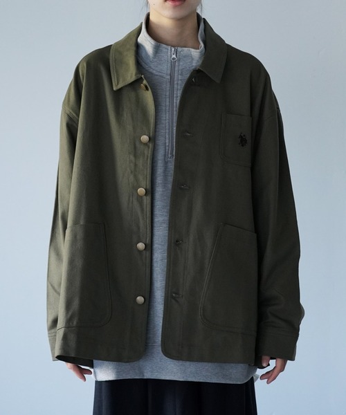 U.S. POLO ASSN.（ユーエスポロアッスン）の「U.S. POLO ASSN. / ユーエスポロアッスン 別注 コラボ  コットン ワーク カバーオール（カバーオール・メンズ・ブラック/チャコールグレー/ベージュ/カーキ・LARGE/MEDIUM）」の18枚目の写真