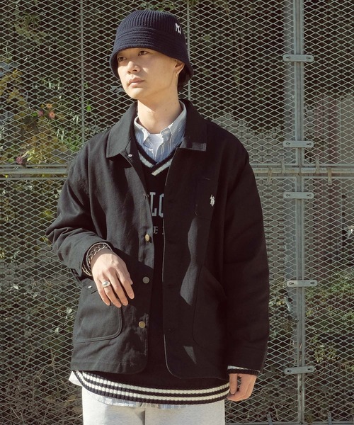 U.S. POLO ASSN.（ユーエスポロアッスン）の「U.S. POLO ASSN. / ユーエスポロアッスン 別注 コラボ  コットン ワーク カバーオール（カバーオール・メンズ・ブラック/チャコールグレー/ベージュ/カーキ・LARGE/MEDIUM）」の9枚目の写真