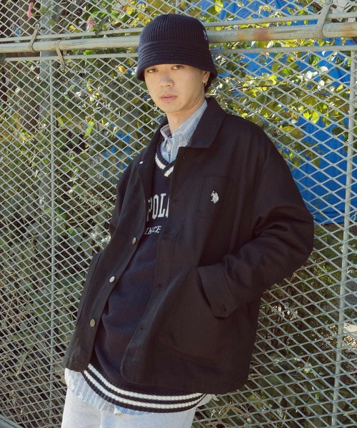 U.S. POLO ASSN.（ユーエスポロアッスン）の「U.S. POLO ASSN. / ユーエスポロアッスン 別注 コラボ  コットン ワーク カバーオール（カバーオール・メンズ・ブラック/チャコールグレー/ベージュ/カーキ・LARGE/MEDIUM）」の12枚目の写真