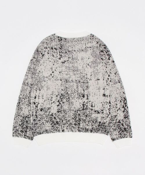 HIDEAWAYS NICOLE（ハイダウェイニコル）の「ブロークンチェックジャカードニット（ニット/セーター・メンズ・ホワイト×ブラック/ブラック/ボルドー・LARGE/MEDIUM/X-LARGE）」の4枚目の写真