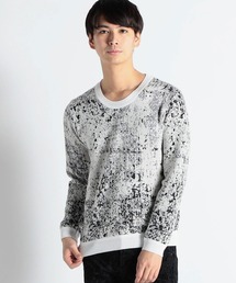 ブロークンチェックジャカードニット