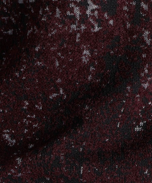 HIDEAWAYS NICOLE（ハイダウェイニコル）の「ブロークンチェックジャカードニット（ニット/セーター・メンズ・ホワイト×ブラック/ブラック/ボルドー・LARGE/MEDIUM/X-LARGE）」の7枚目の写真