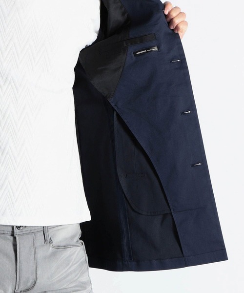 HIDEAWAYS NICOLE（ハイダウェイニコル）の「ストレッチツイルスタンドコート（ステンカラーコート・メンズ・サックスブルー/ネイビー/ライトグレー・LARGE/X-LARGE/MEDIUM）」の13枚目の写真