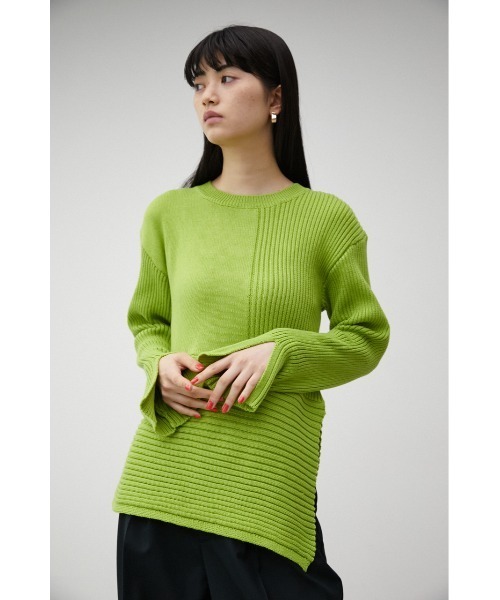 希少✨未使用級✨ENFOLD ペプラム アシンメトリー ニット ウール セーター セール】ASYMMETRY PEPLUM KNIT TOPS/アシンメトリーペプラムニット