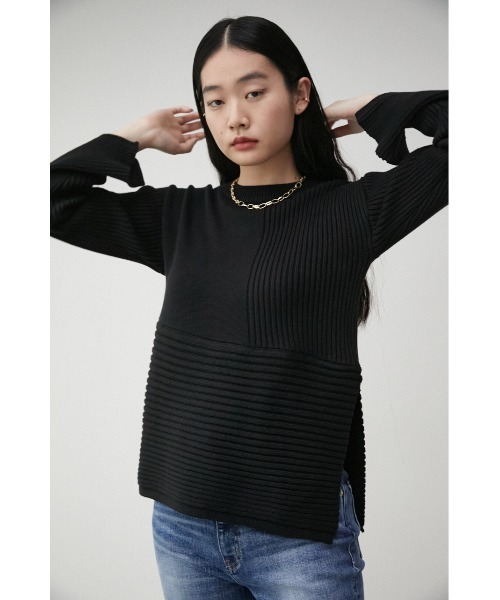 セール】ASYMMETRY PEPLUM KNIT TOPS/アシンメトリーペプラムニット