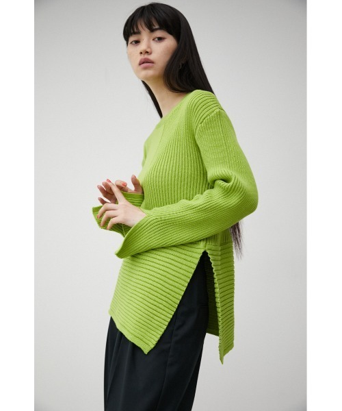 美品/22AW Y's ワイズ YE-K05-186 ウール アシンメトリーニットセーター/ トップス 2 ブラック レディース STYLE DELI（スタイルデリ）の「カーヴィーフォルムニット