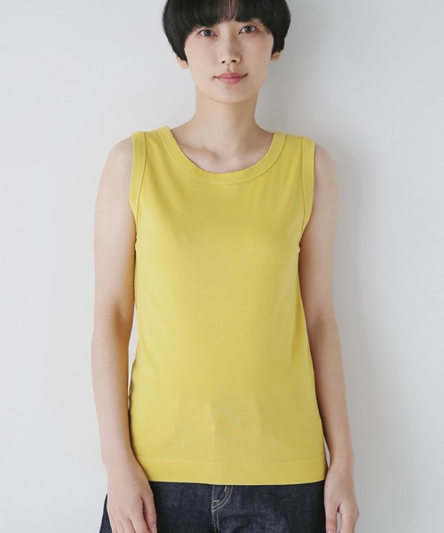 human woman（ヒューマンウーマン）の「◆オーガニックコットンタンクトップ（タンクトップ・レディース・クリアグリーン/ブルー/ベージュ/ブルー系その他/グレー系その他/ホワイト系その他/ブルー系その他2/ブラウン/グレー/ブラック/カーキ/イエロー/ブラウン系その他/ネイビー・MEDIUM）」の14枚目の写真