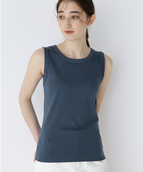 human woman（ヒューマンウーマン）の「◆オーガニックコットンタンクトップ（タンクトップ・レディース・クリアグリーン/ブルー/ベージュ/ブルー系その他/グレー系その他/ホワイト系その他/ブルー系その他2/ブラウン/グレー/ブラック/カーキ/イエロー/ブラウン系その他/ネイビー・MEDIUM）」の11枚目の写真