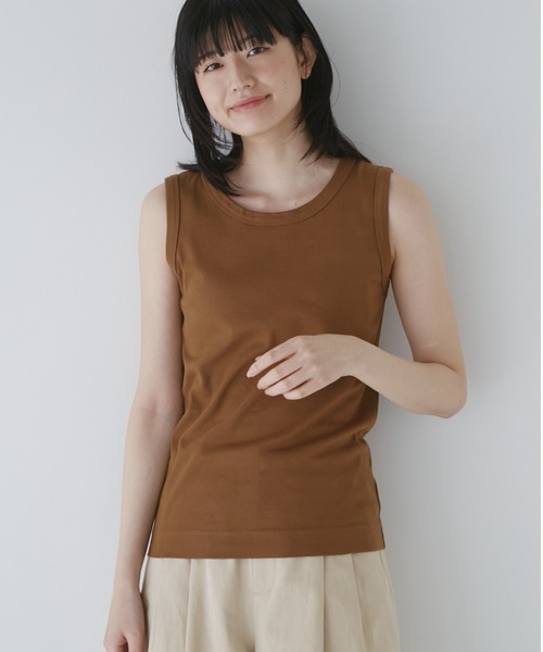 human woman（ヒューマンウーマン）の「◆オーガニックコットンタンクトップ（タンクトップ・レディース・クリアグリーン/ブルー/ベージュ/ブルー系その他/グレー系その他/ホワイト系その他/ブルー系その他2/ブラウン/グレー/ブラック/カーキ/イエロー/ブラウン系その他/ネイビー・MEDIUM）」の16枚目の写真