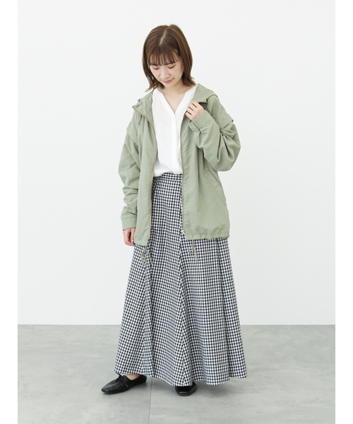 Samansa Mos2 blue（サマンサモスモスブルー）の「ギンガムチェックロングスカート（スカート・レディース・ブラック/グリーン/ブルー・ﾌﾘ-）」の12枚目の写真