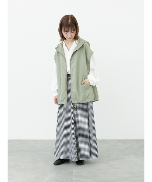 Samansa Mos2 blue（サマンサモスモスブルー）の「ギンガムチェックロングスカート（スカート・レディース・ブラック/グリーン/ブルー・ﾌﾘ-）」の19枚目の写真