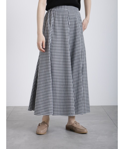 Samansa Mos2 blue（サマンサモスモスブルー）の「ギンガムチェックロングスカート（スカート・レディース・ブラック/グリーン/ブルー・ﾌﾘ-）」の9枚目の写真